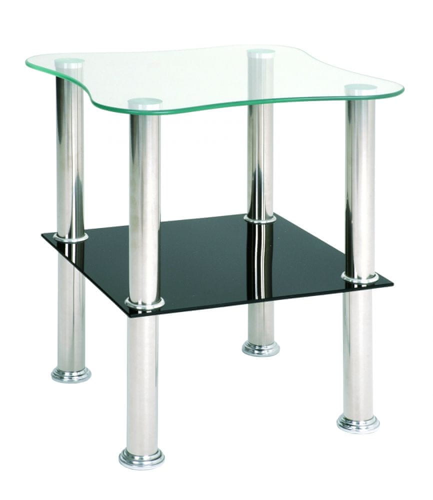 Mørtens Furniture Konferenčný stolík Azariah, 47 cm, nehrdzavejúca oceľ / čierna